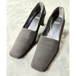Stuart Weitzman‎ Shoes Womens Size 6.5 Black Block Heel Square Toe Pumps Dress
